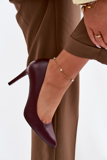 Eko Pele sapatos de salto alto Sergio Leone 1339 Borgonha