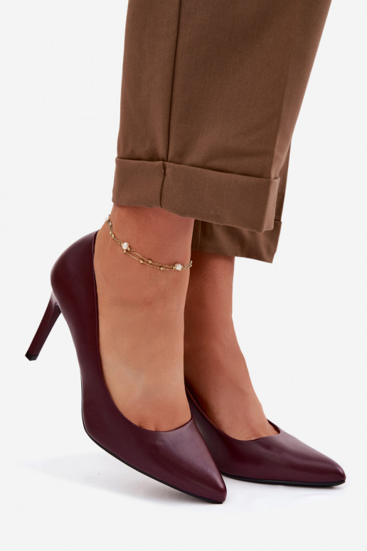 Eko Pele sapatos de salto alto Sergio Leone 1339 Borgonha