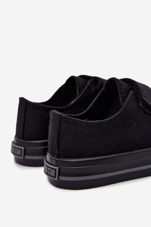 sapatos casuais Infantil com fixadores adesivos Big Star TT374172 cor preta