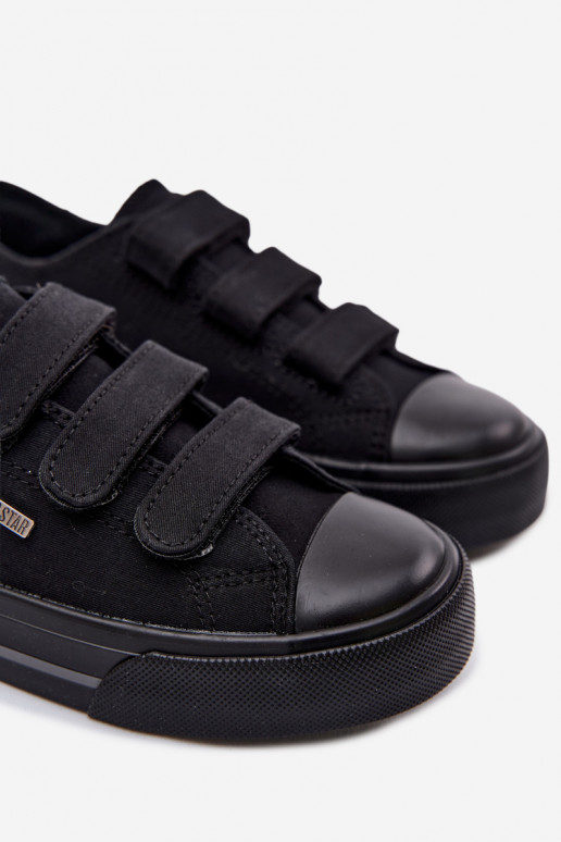 sapatos casuais Infantil com fixadores adesivos Big Star TT374172 cor preta
