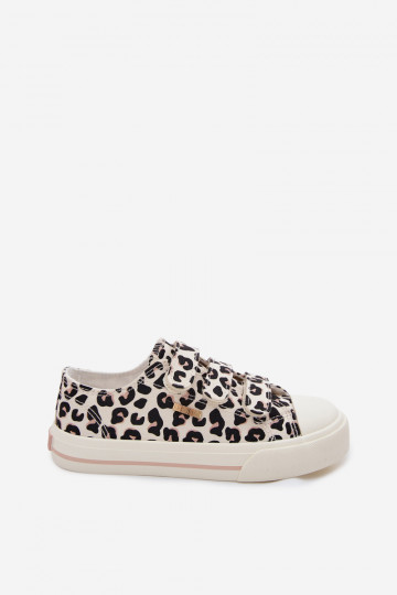 Tênis infantis casuais com fecho adesivo Big Star TT374171 estampa de leopardo 2