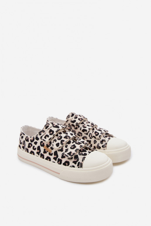 sapatos casuais Infantil com fixadores adesivos Big Star TT374171 com padrões de pele de leopardo