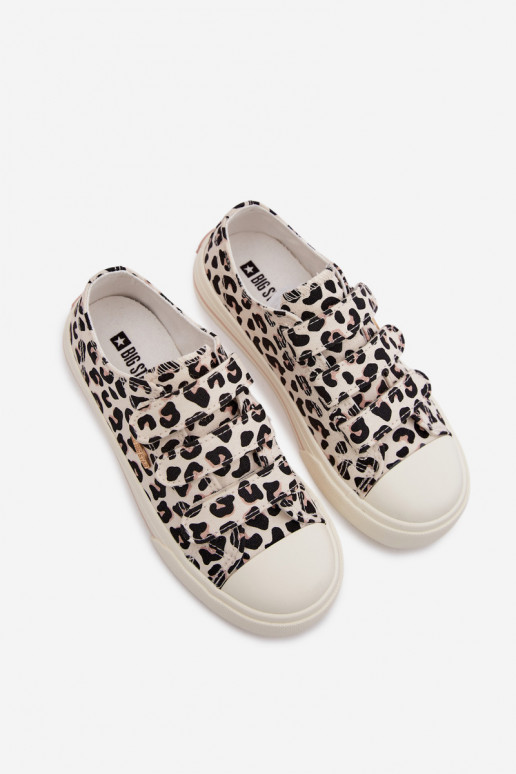 sapatos casuais Infantil com fixadores adesivos Big Star TT374171 com padrões de pele de leopardo