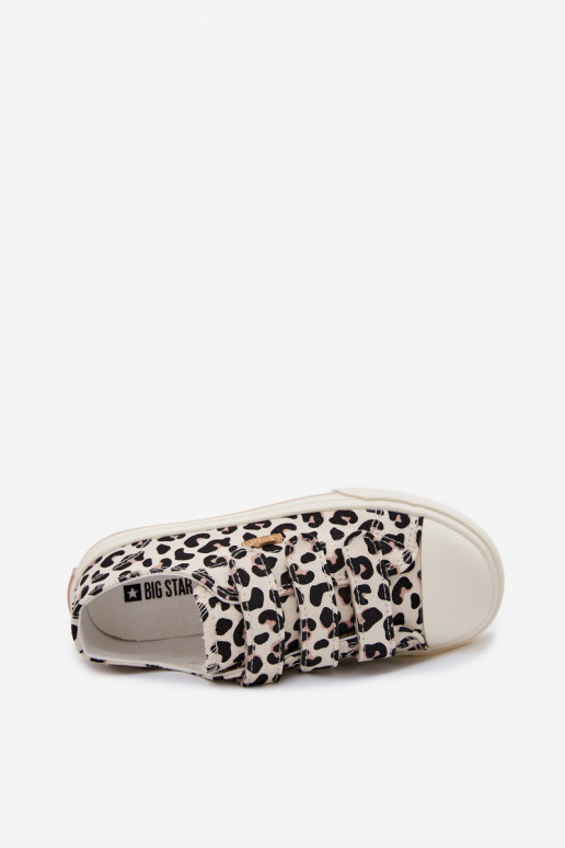 sapatos casuais Infantil com fixadores adesivos Big Star TT374171 com padrões de pele de leopardo