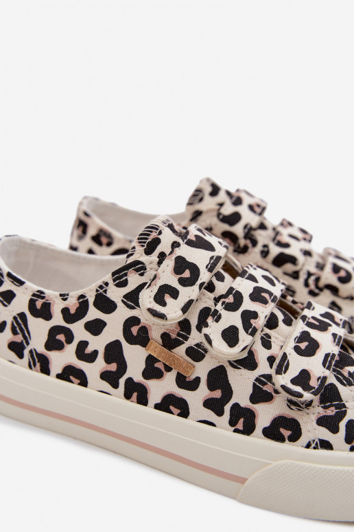 sapatos casuais Infantil com fixadores adesivos Big Star TT374171 com padrões de pele de leopardo