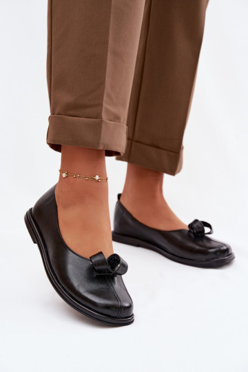 Sapatos de couro femininos Zazoo 379 pretos 2