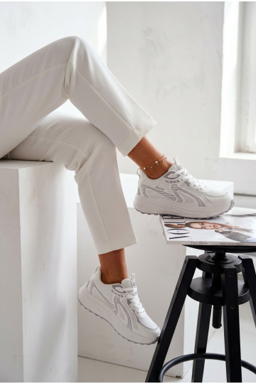 tênis À modalo de tênis Feminino Big Star TT274325 HI-POLY SYSTEM cor branca