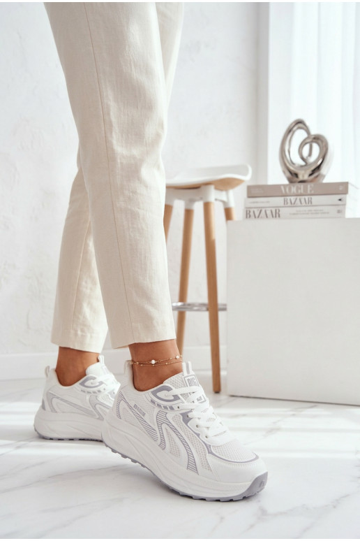 tênis À modalo de tênis Feminino Big Star TT274325 HI-POLY SYSTEM cor branca