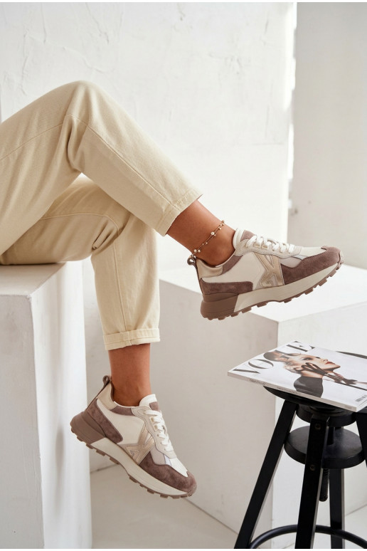 de camurça À modalo de tênis Feminino Kobbo 66954 bege