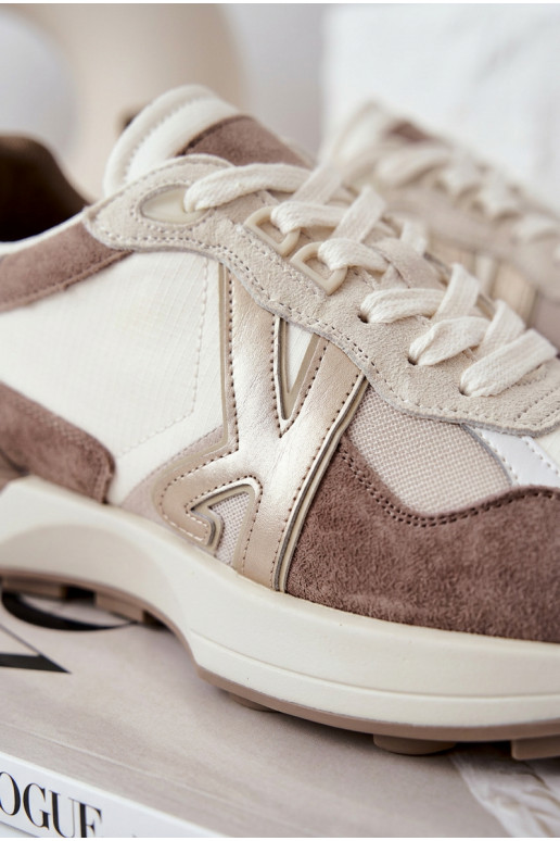 de camurça À modalo de tênis Feminino Kobbo 66954 bege