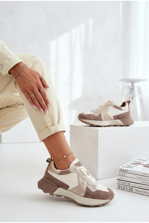 de camurça À modalo de tênis Feminino Kobbo 66954 bege