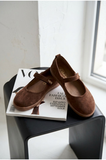 Pele Sapatilhas de camurça Barefoot com alças Zazoo 10206 CzekoladoParae 2