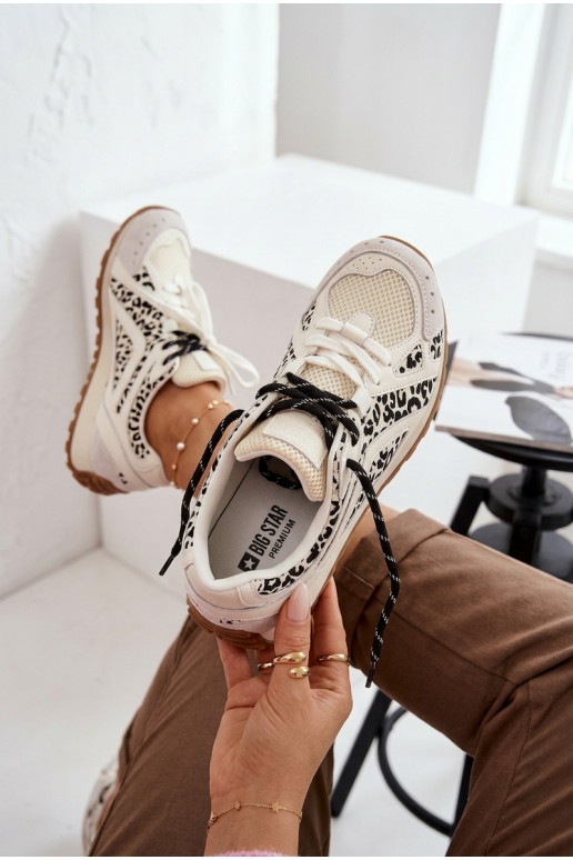 Pele de camurça À modalo de tênis Feminino Big Star TT274548 cor branca