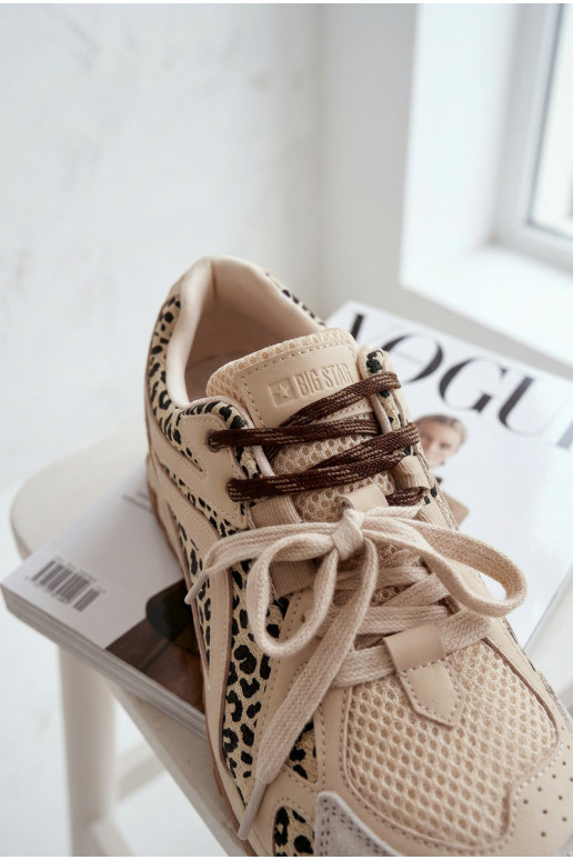 Pele de camurça À modalo de tênis Feminino Big Star TT274549 bege