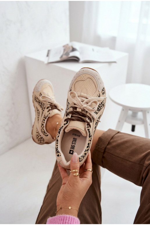 Pele de camurça À modalo de tênis Feminino Big Star TT274549 bege