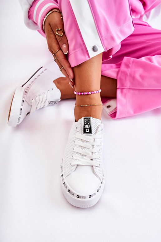 Feminino com elementos abertos sapatos casuais Big Star cor branca FF274024
