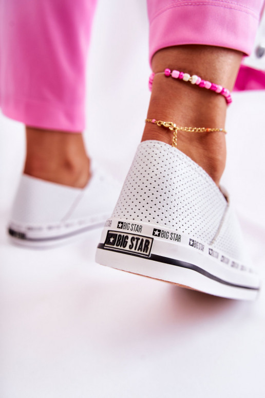 Feminino com elementos abertos sapatos casuais Big Star cor branca FF274024