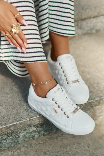 Sapatos de lazer de couro ecológico Big Star RR274322 cor branca