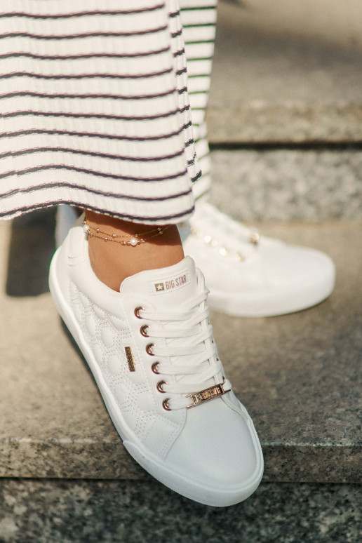 Sapatos de lazer de couro ecológico Big Star RR274322 cor branca