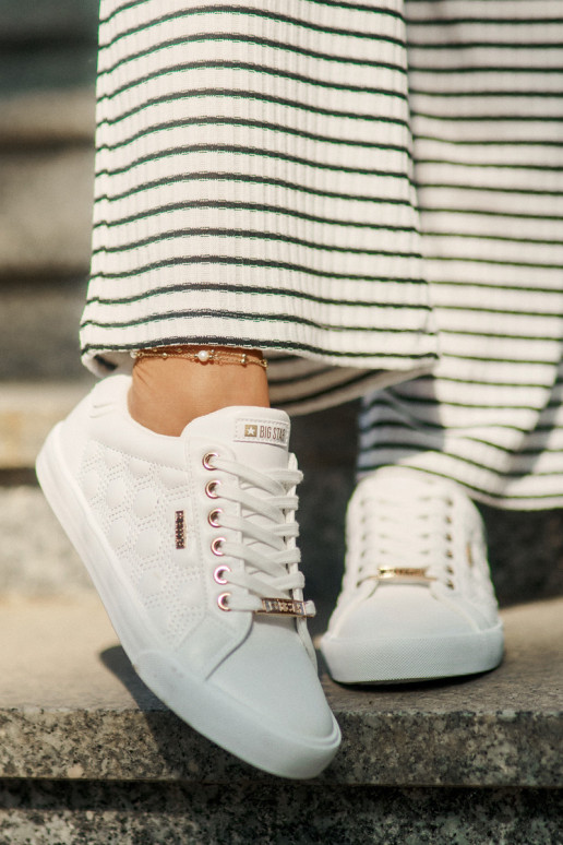 Sapatos de lazer de couro ecológico Big Star RR274322 cor branca