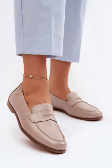 Mocassins de couro Vinceza 18121 cor areia 2