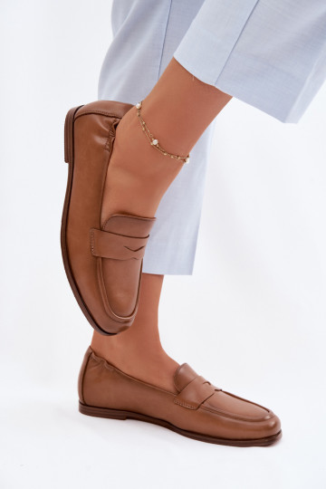 Mocassins de couro Vinceza 18121 cor marrom