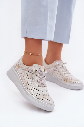 Sapatos de camurça em renda Vinceza 79603 cor cinza 2