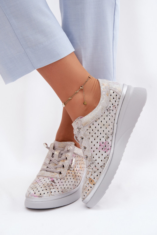 Camurça a céu aberto sapato Feminino Vinceza 79603 cor cinza