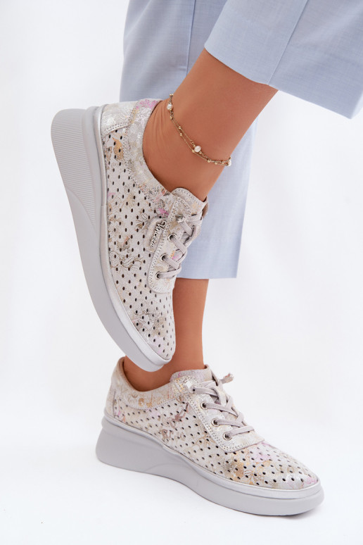 Camurça a céu aberto sapato Feminino Vinceza 79603 cor cinza