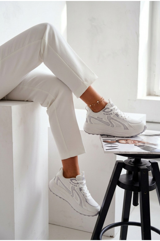 tênis À modalo de tênis Feminino Big Star TT274325 HI-POLY SYSTEM cor branca