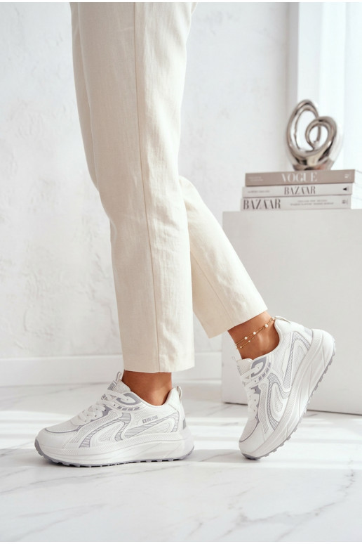 tênis À modalo de tênis Feminino Big Star TT274325 HI-POLY SYSTEM cor branca