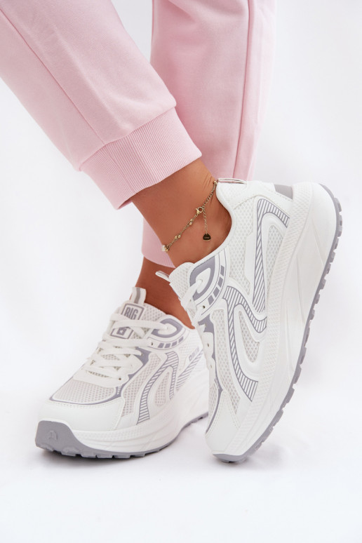 tênis À modalo de tênis Feminino Big Star TT274325 HI-POLY SYSTEM cor branca