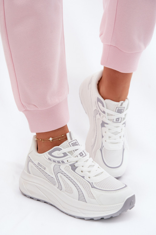 tênis À modalo de tênis Feminino Big Star TT274325 HI-POLY SYSTEM cor branca