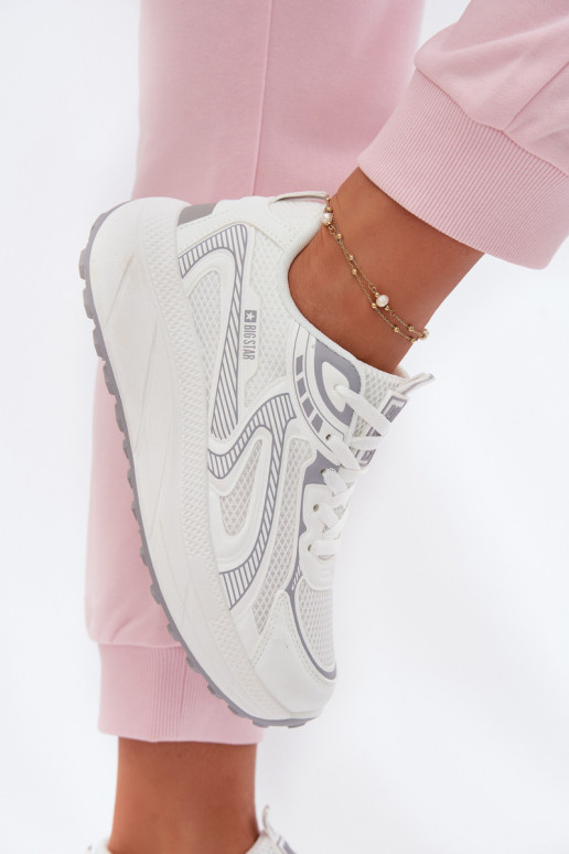 tênis À modalo de tênis Feminino Big Star TT274325 HI-POLY SYSTEM cor branca