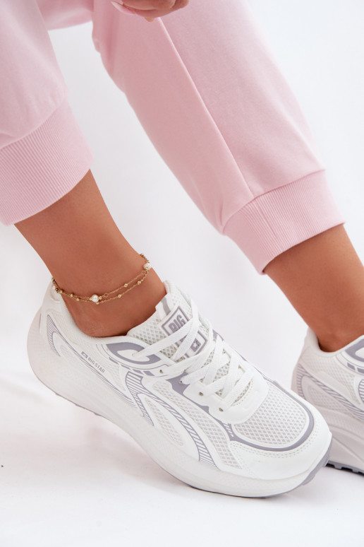 tênis À modalo de tênis Feminino Big Star TT274325 HI-POLY SYSTEM cor branca