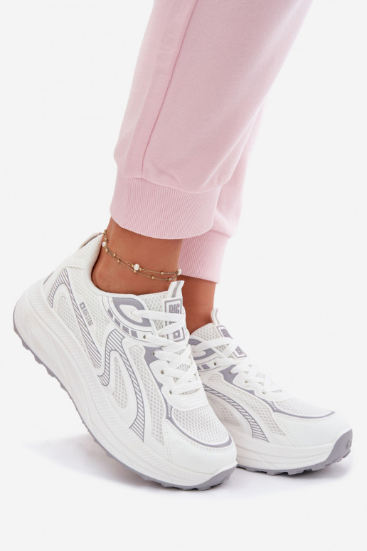 tênis À modalo de tênis Feminino Big Star TT274325 HI-POLY SYSTEM cor branca