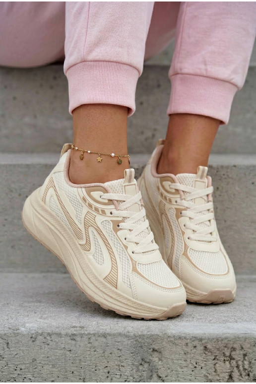 tênis À modalo de tênis Feminino Big Star TT274326 HI-POLY SYSTEM bege