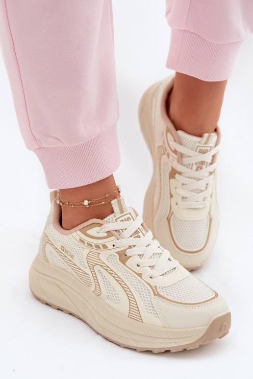 tênis À modalo de tênis Feminino Big Star TT274326 HI-POLY SYSTEM bege