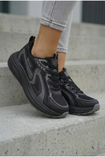 tênis À modalo de tênis Feminino Big Star TT274327 HI-POLY SYSTEM cor preta