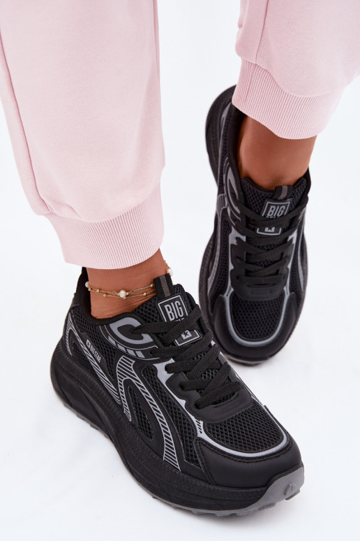 tênis À modalo de tênis Feminino Big Star TT274327 HI-POLY SYSTEM cor preta