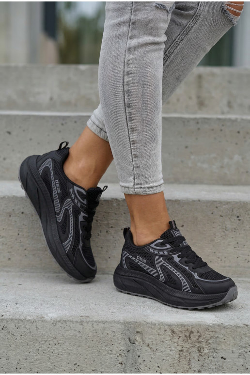 tênis À modalo de tênis Feminino Big Star TT274327 HI-POLY SYSTEM cor preta