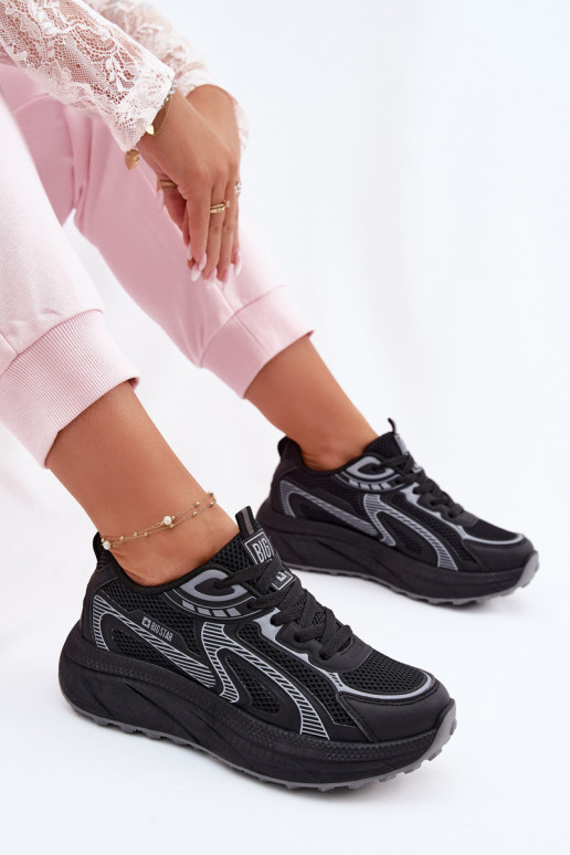 tênis À modalo de tênis Feminino Big Star TT274327 HI-POLY SYSTEM cor preta