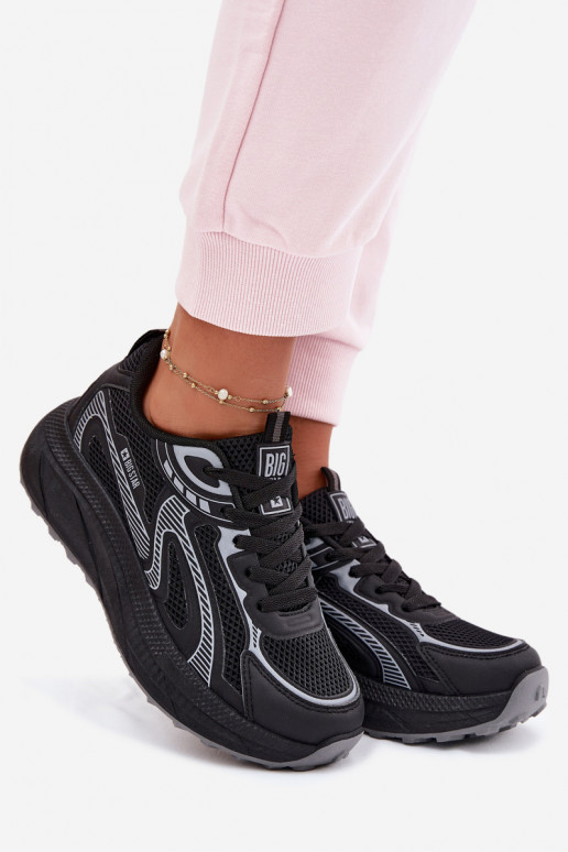 tênis À modalo de tênis Feminino Big Star TT274327 HI-POLY SYSTEM cor preta