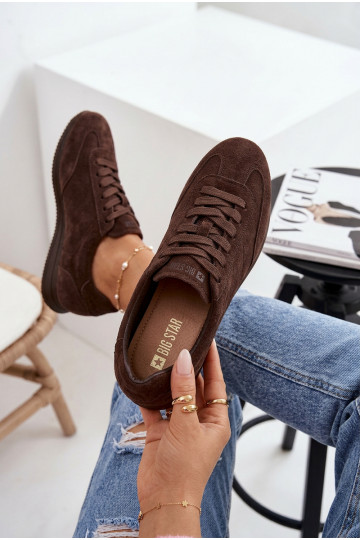 Tênis de camurça Big Star TT274226 cor chocolate