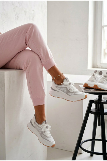 Tênis esportivos femininos Big Star TT274570 HI-POLY SYSTEM brancos