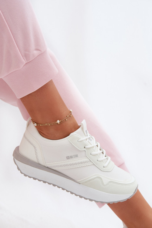 À modalo de tênis Feminino com uma plataforma Big Star TT274279 cor branca