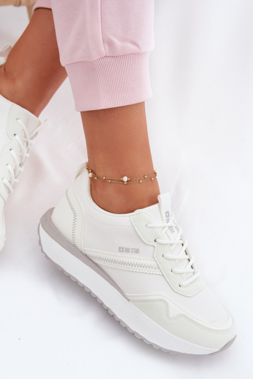 À modalo de tênis Feminino com uma plataforma Big Star TT274279 cor branca