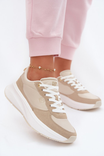 Tênis esportivos femininos com plataforma GAP PENELOPE GPIN6155300049 cor areia