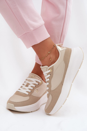 Tênis esportivos femininos com plataforma GAP PENELOPE GPIN6155300049 cor areia 2