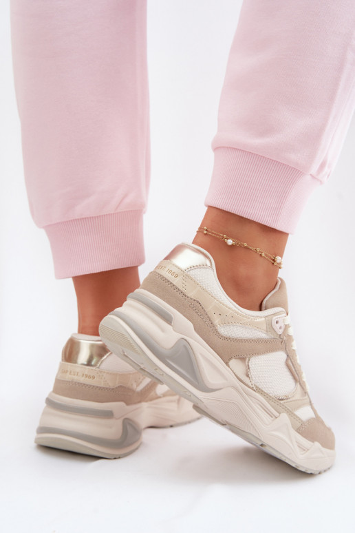 À modalo de tênis Feminino com uma plataforma GAP MARATHON GPEM6154923895 bege